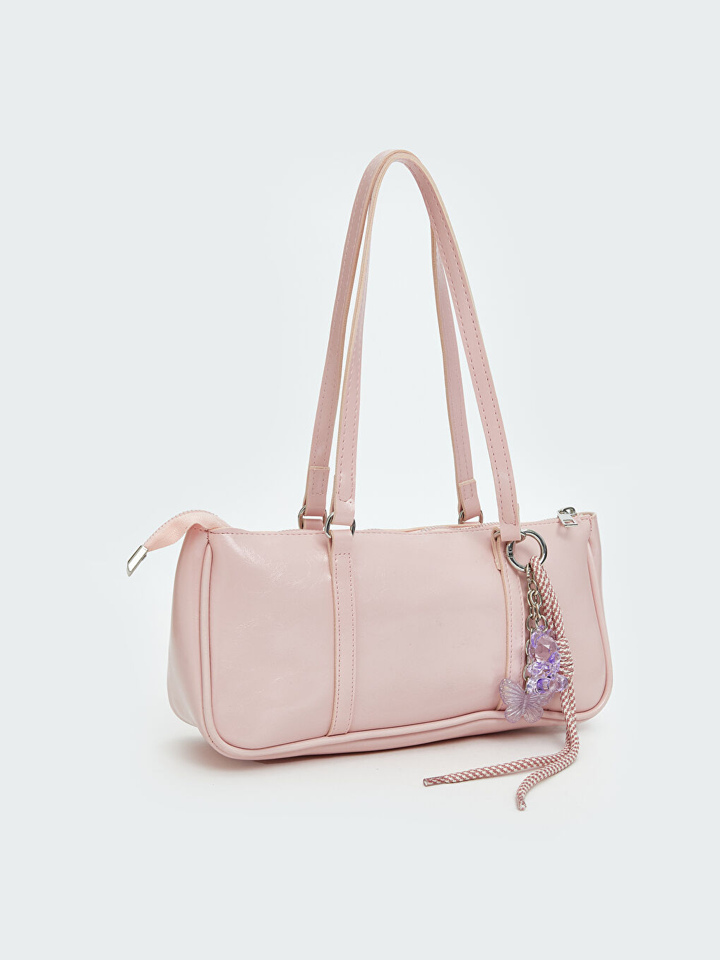 Pembe Deri Görünümlü Kadın Kol Çantası-2