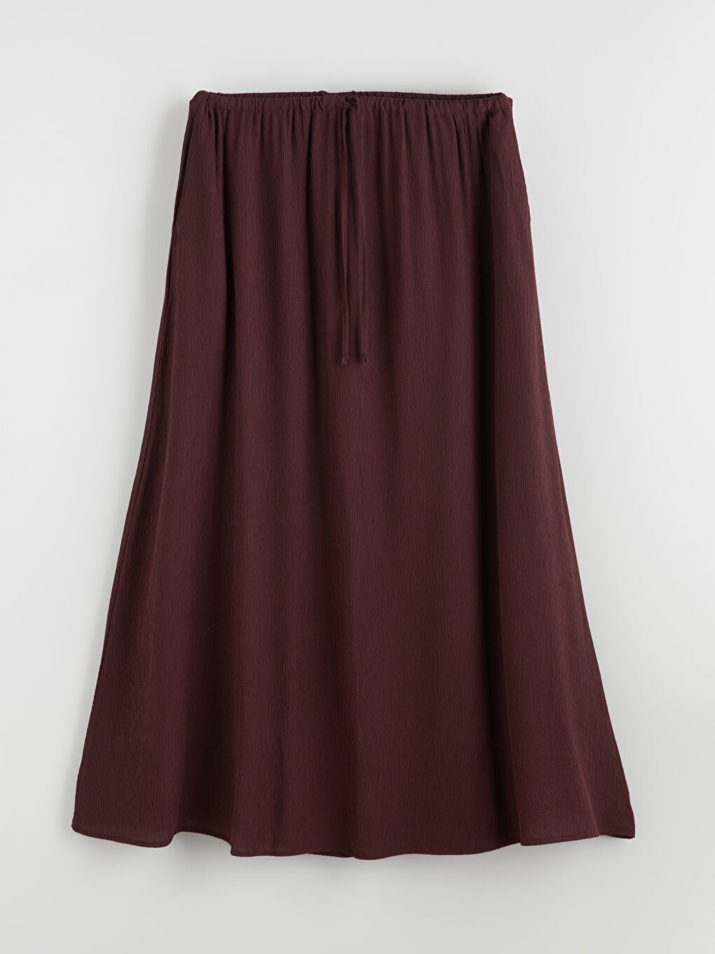 Kahverengi Beli Lastikli Dokulu Kloş Etek-4