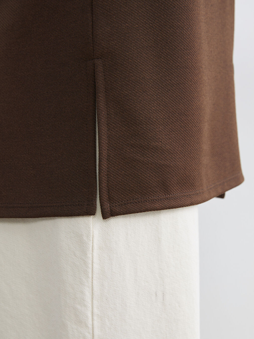 Kahverengi Oversize Kadın Gömlek Tunik-4