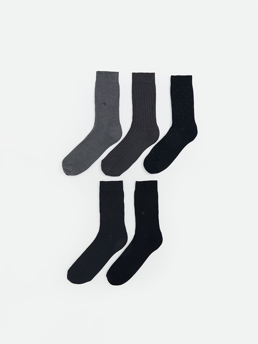 LCW ACCESSORIES Patterned Bamboo Men's Ankle Socks 5 Pack -W5K689Z8-K00