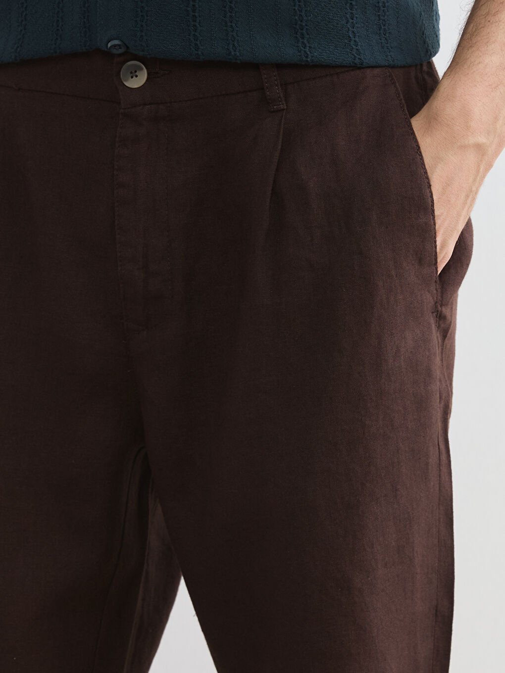 Standard Fit 100% Linen Men's Shorts-4