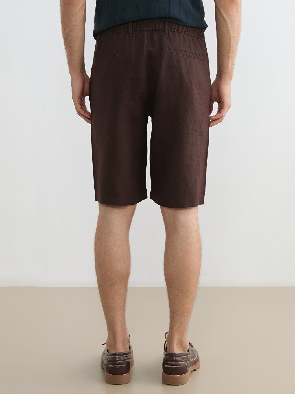 Standard Fit 100% Linen Men's Shorts-6