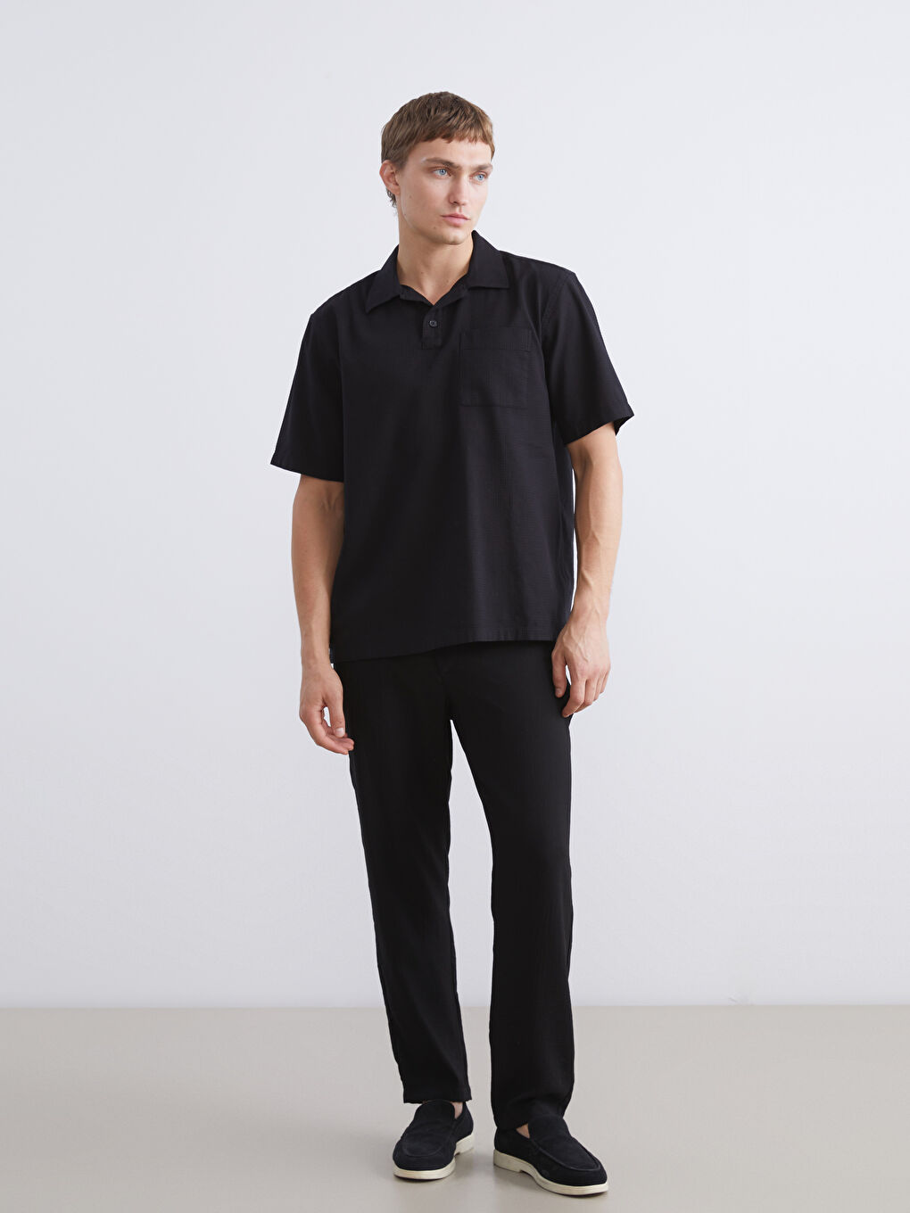 Siyah Standart Kalıp Erkek Pantolon