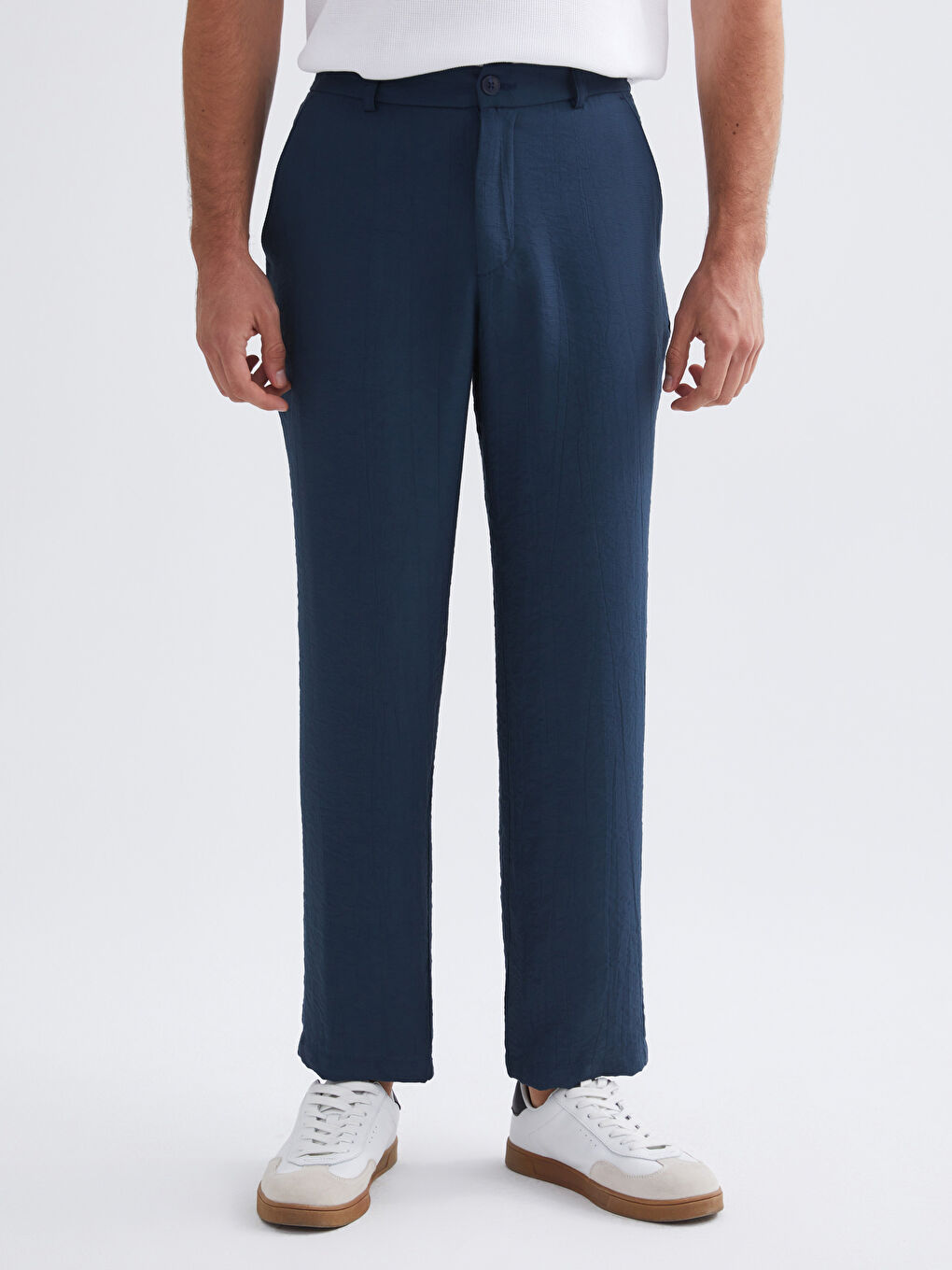 Petrol Standart Kalıp Erkek Pantolon-3