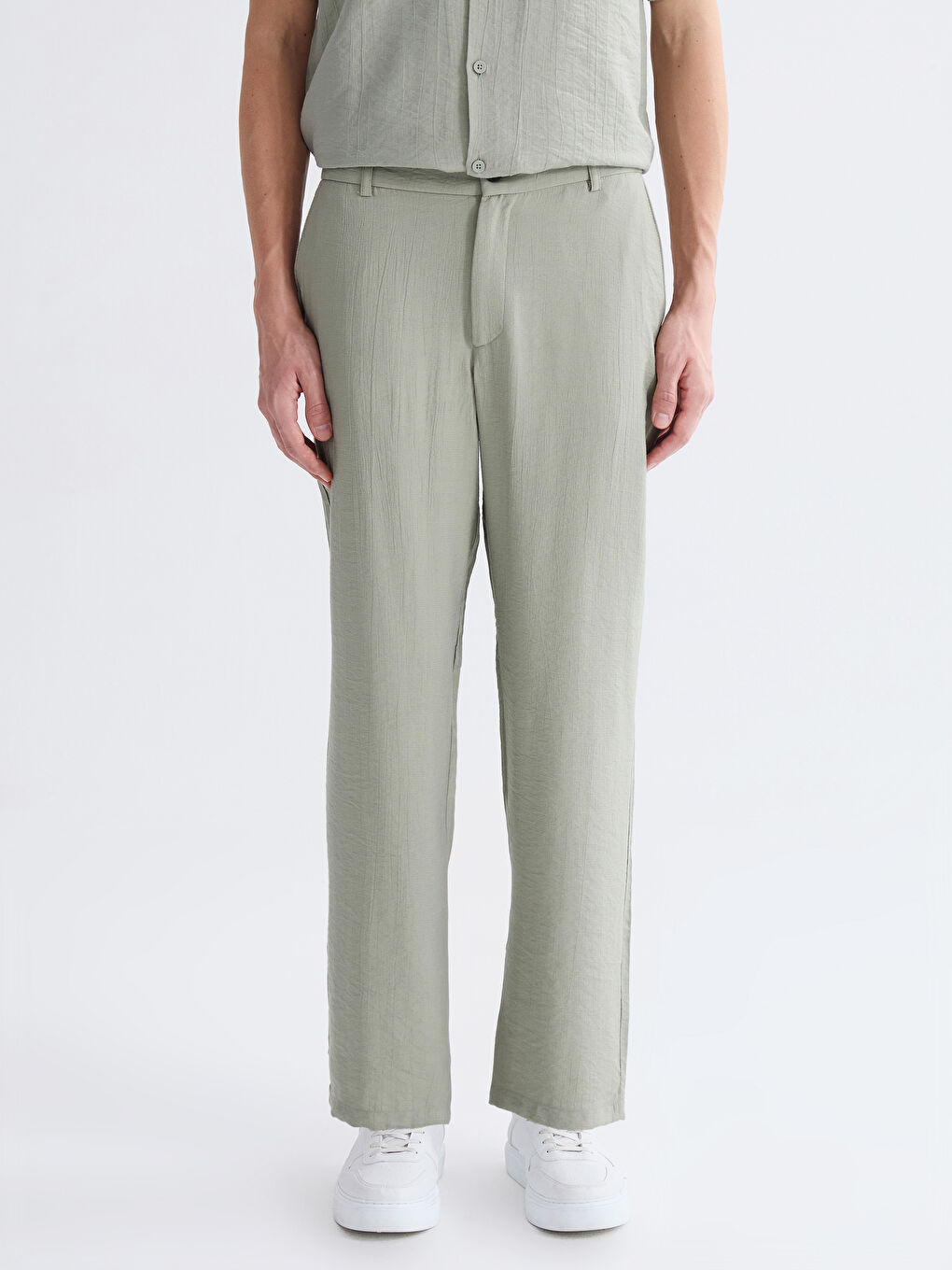 Yeşil Standart Kalıp Erkek Pantolon-2