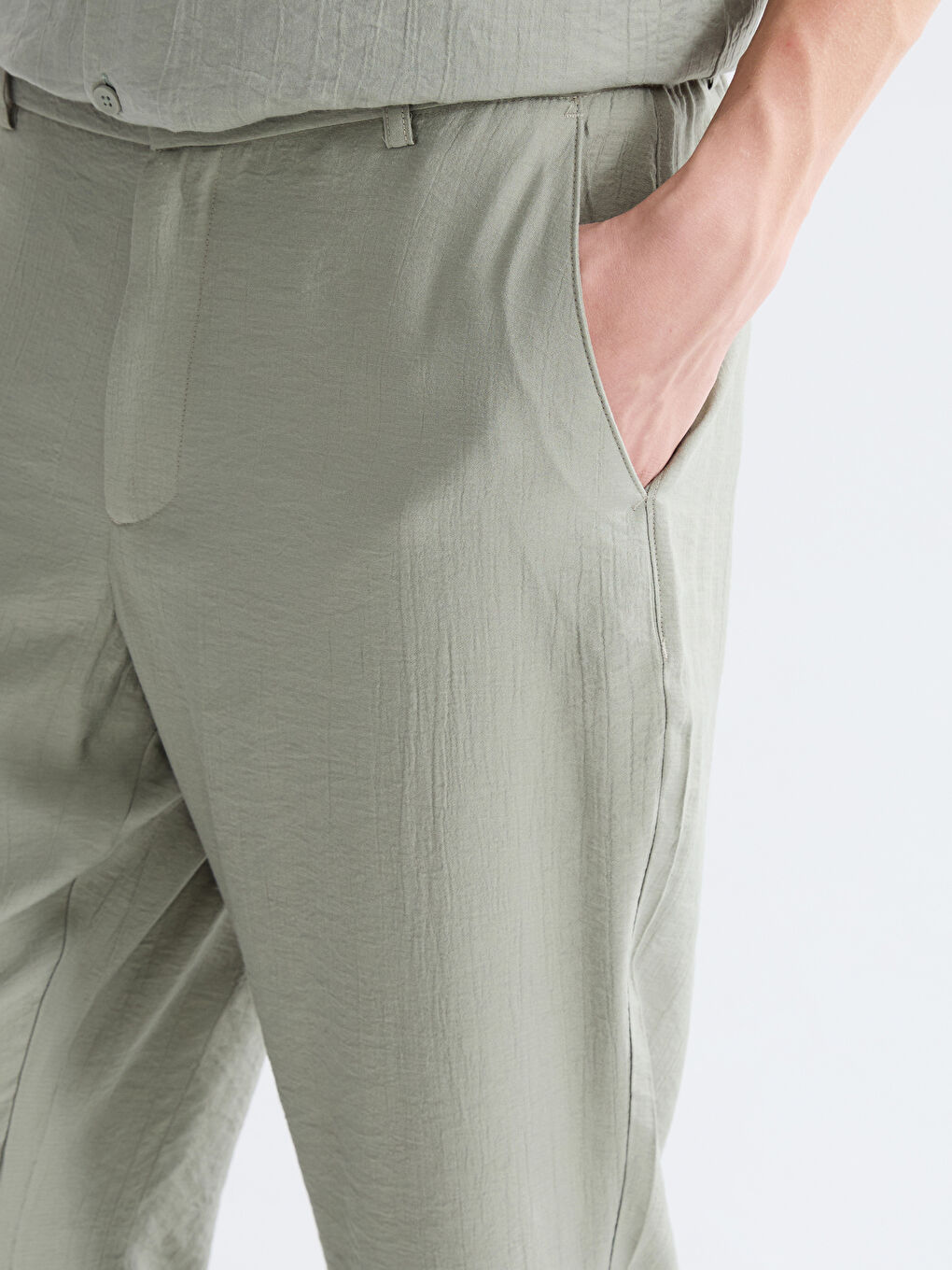 Yeşil Standart Kalıp Erkek Pantolon-4