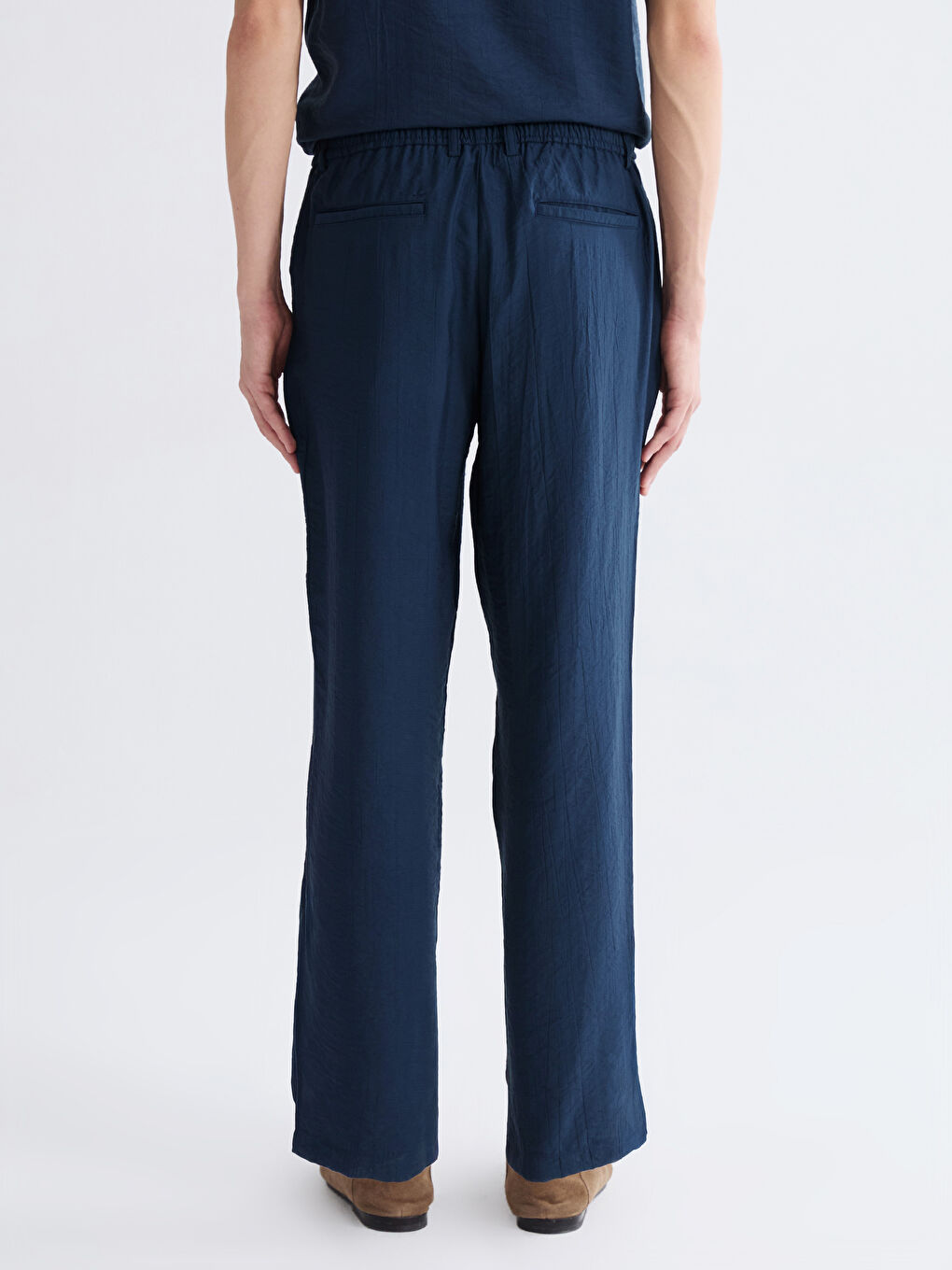 Petrol Standart Kalıp Erkek Pantolon-6