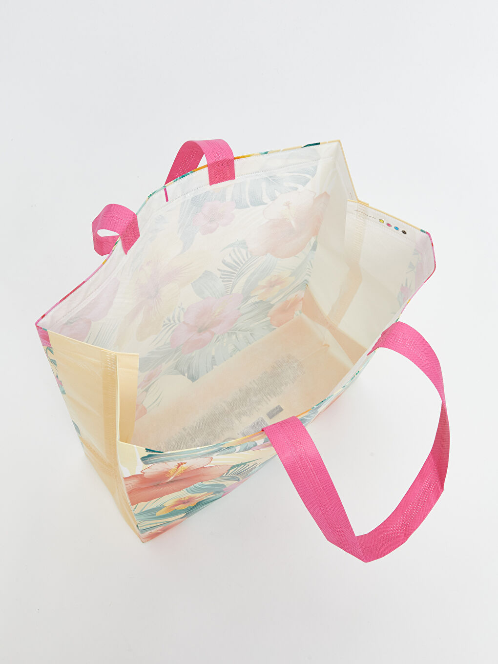 Karışık Çiçek Desenli Kadın Alışveriş Çantası-2