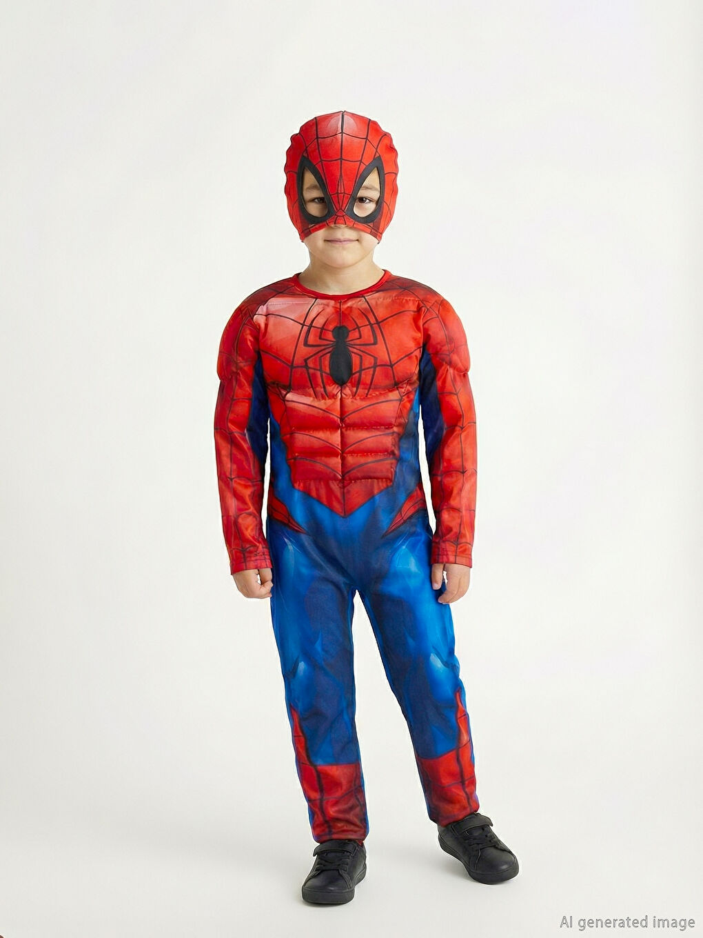 Kırmızı Erkek Çocuk Spider-Man Kostüm ve Maske