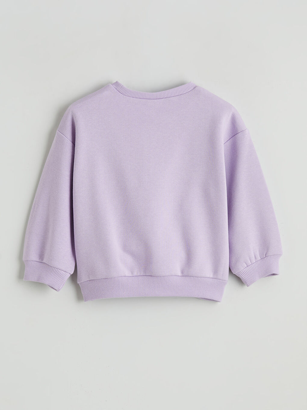 Lila Bisiklet Yaka Pul İşlemeli Kız Çocuk Kalın Sweatshirt-2