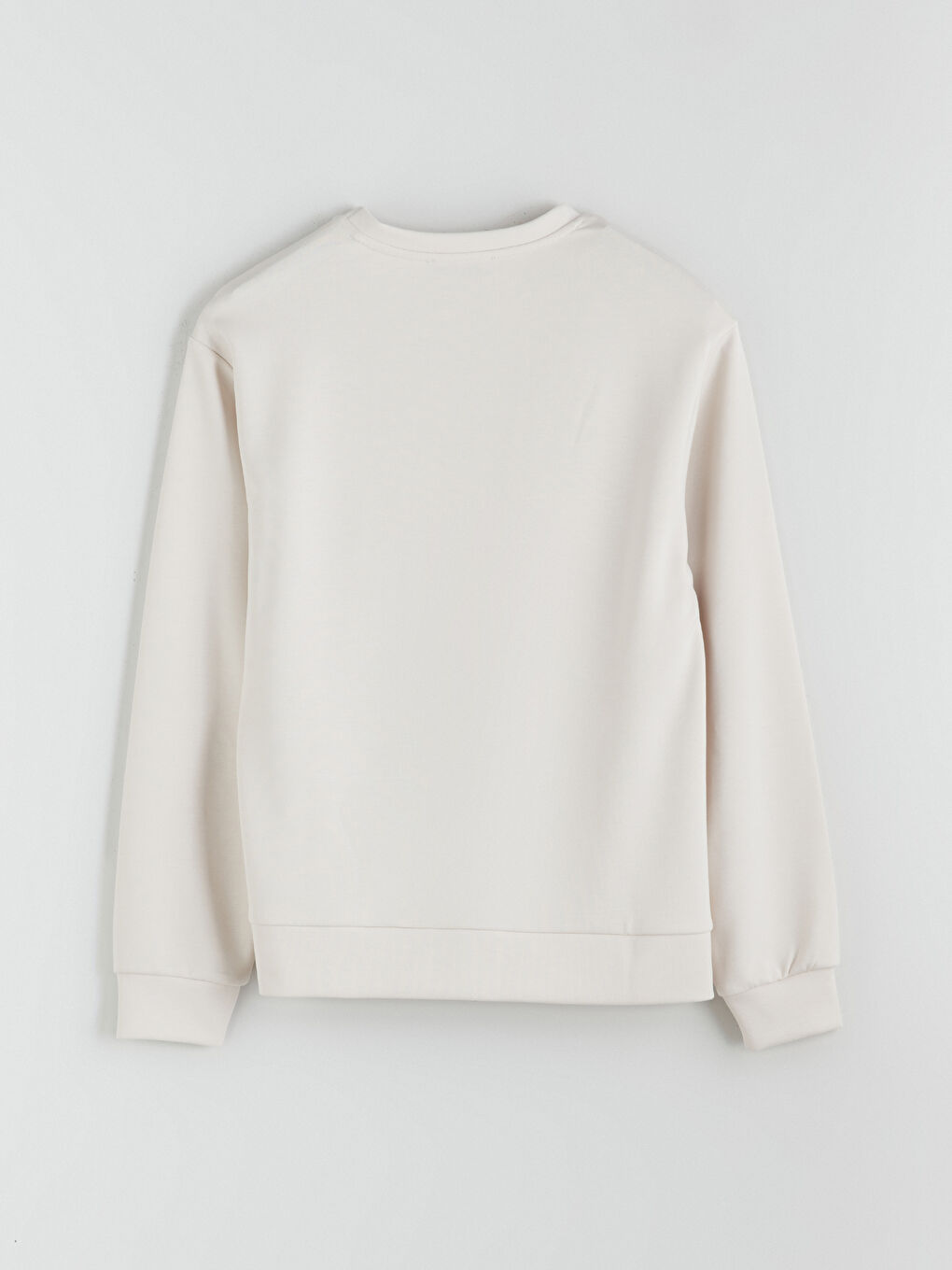 Gri Bisiklet Yaka Taşlı Kadın Sweatshirt-5