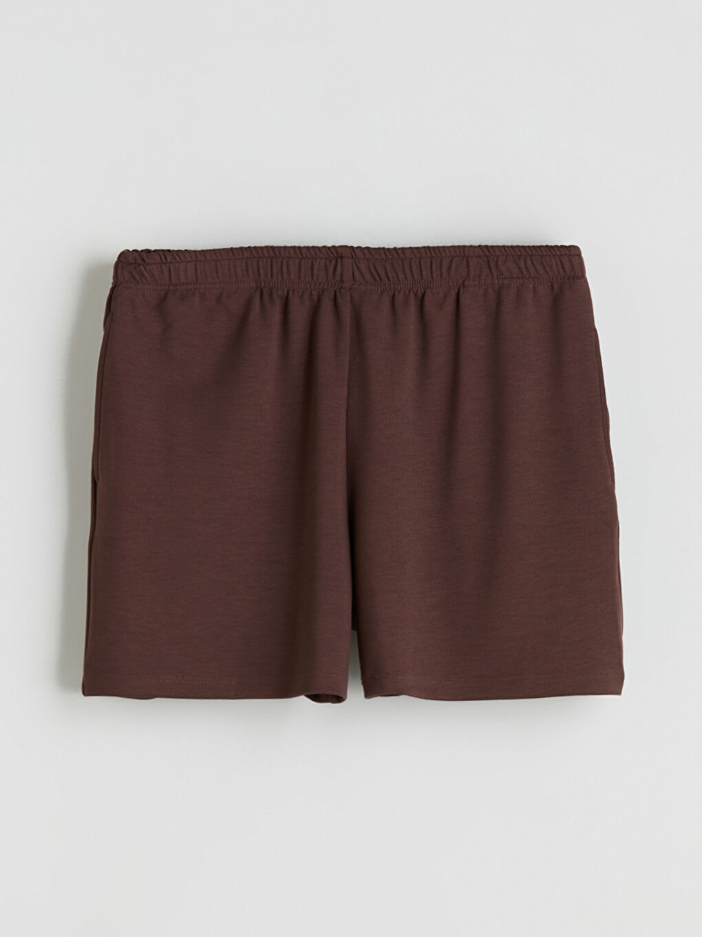 Kahverengi Beli Lastikli Kadın Spor Şort-4