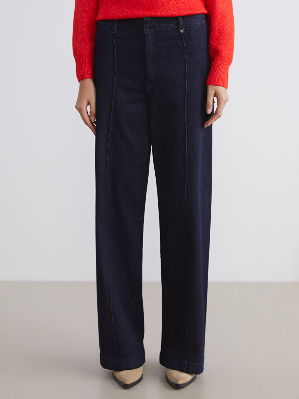 İndigo Wideleg Kadın Jean Pantolon-1