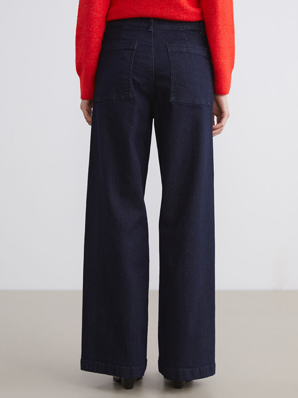 İndigo Wideleg Kadın Jean Pantolon-3