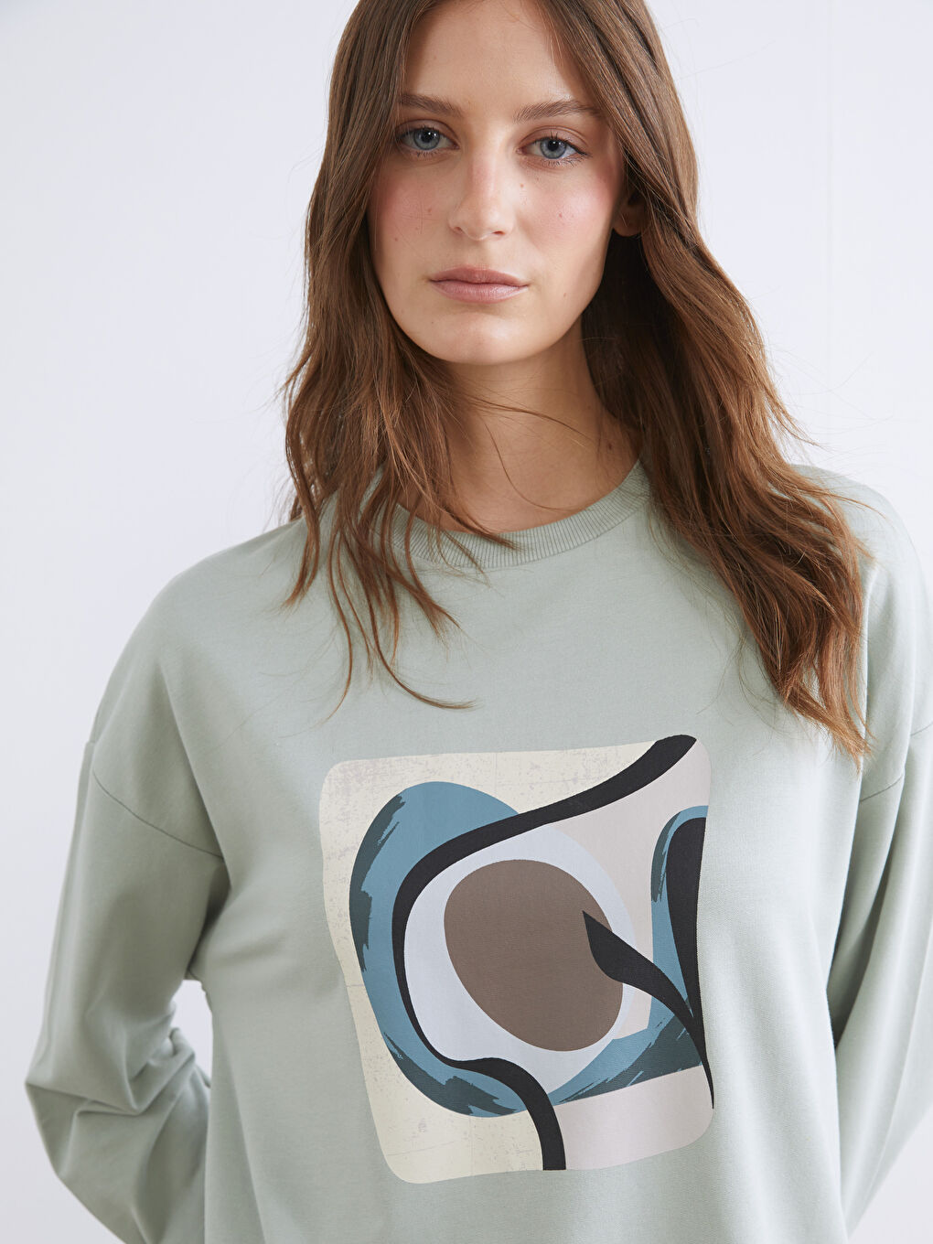 Printed Oversize Women's Sweatshirt Tunic