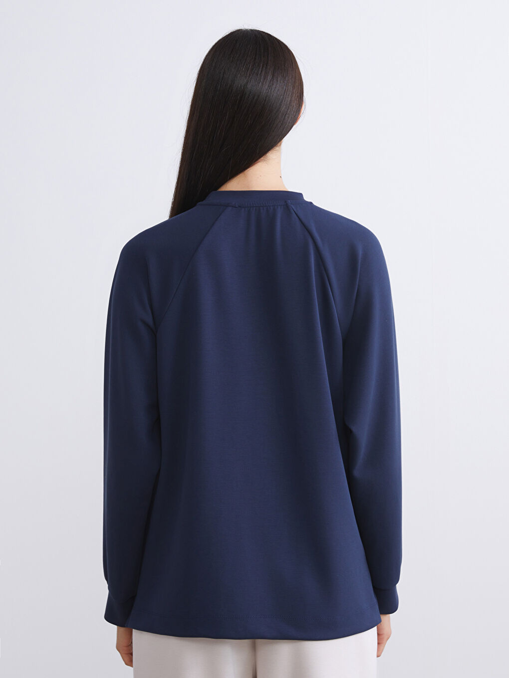 Crew Neck Oversize Women's Sweatshirt Tunic-3