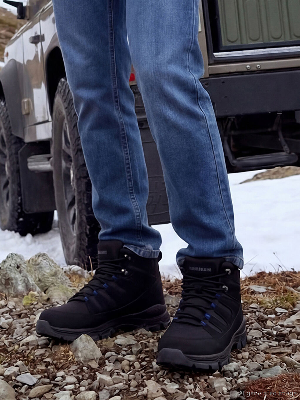 Siyah Bağcıklı Erkek Trekking Bot