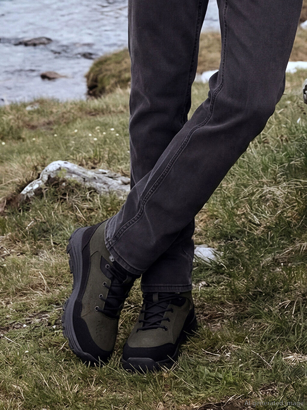 Haki Bağcıklı Erkek Trekking Bot