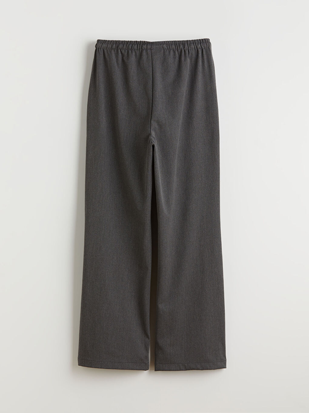 Gri Beli Lastikli Geniş Paça Kadın Pantolon-7