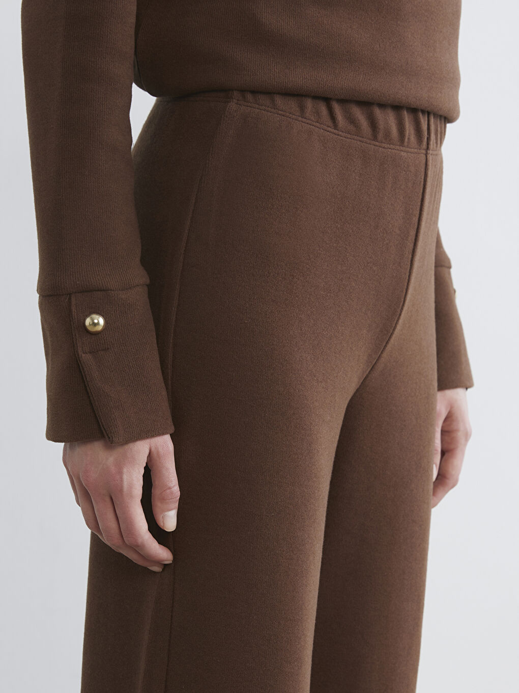 әйелдерге арналған серпімді белдік кең балақ спорттық шалбар-2