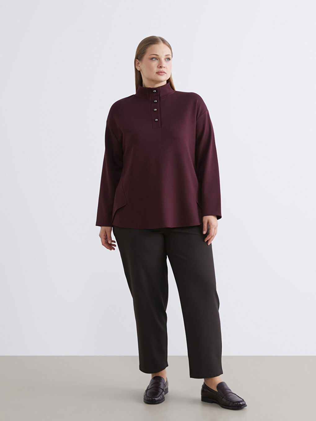 Funnel Neck Oversize Women's Tunic-5