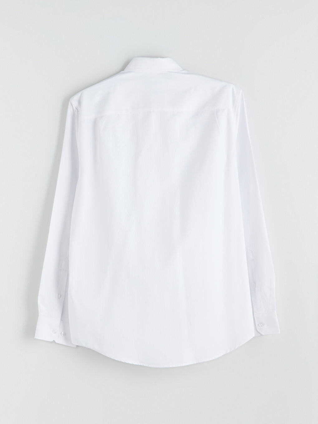 Beyaz Regular Fit Uzun Kollu Armürlü Erkek Gömlek-5