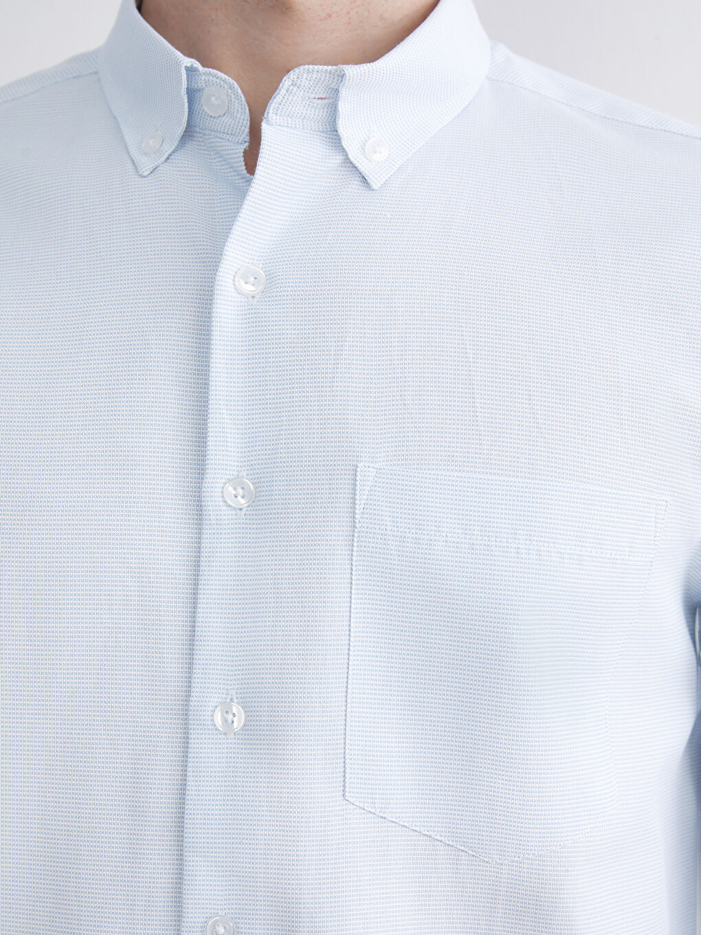 Mavi Regular Fit Uzun Kollu Armürlü Erkek Gömlek-2