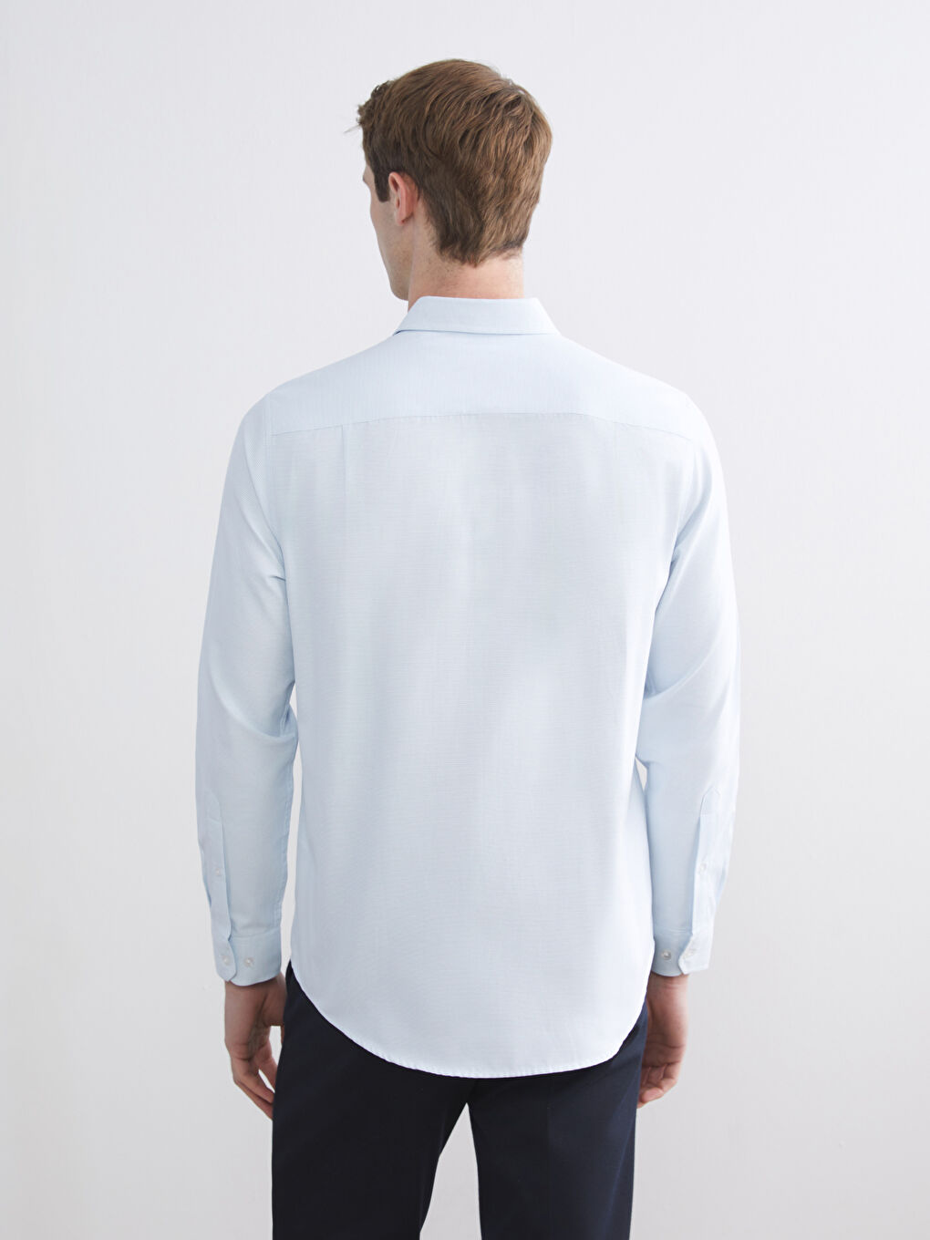 Mavi Regular Fit Uzun Kollu Armürlü Erkek Gömlek-3