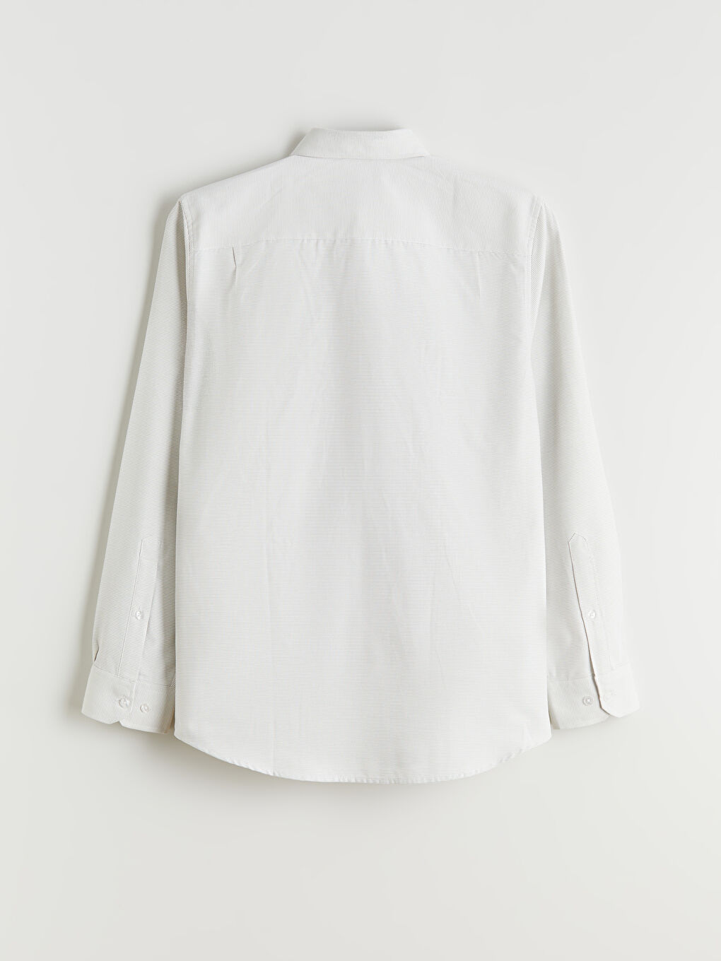 Bej Regular Fit Uzun Kollu Armürlü Erkek Gömlek-5