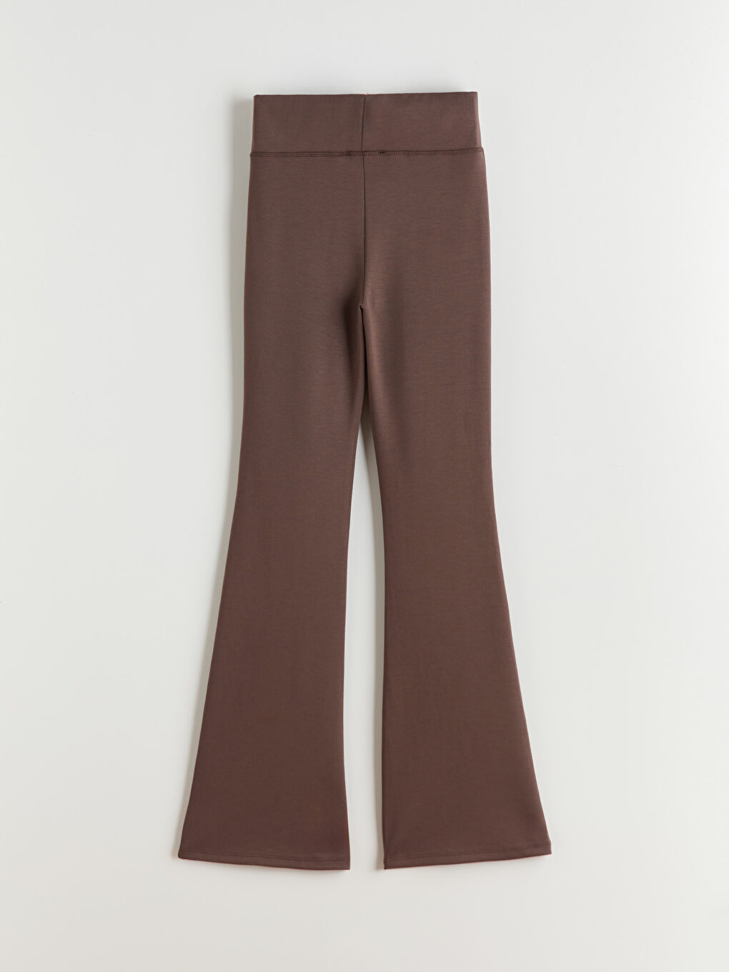 Kahverengi Beli Lastikli İspanyol Paça Kadın Eşofman Altı-5