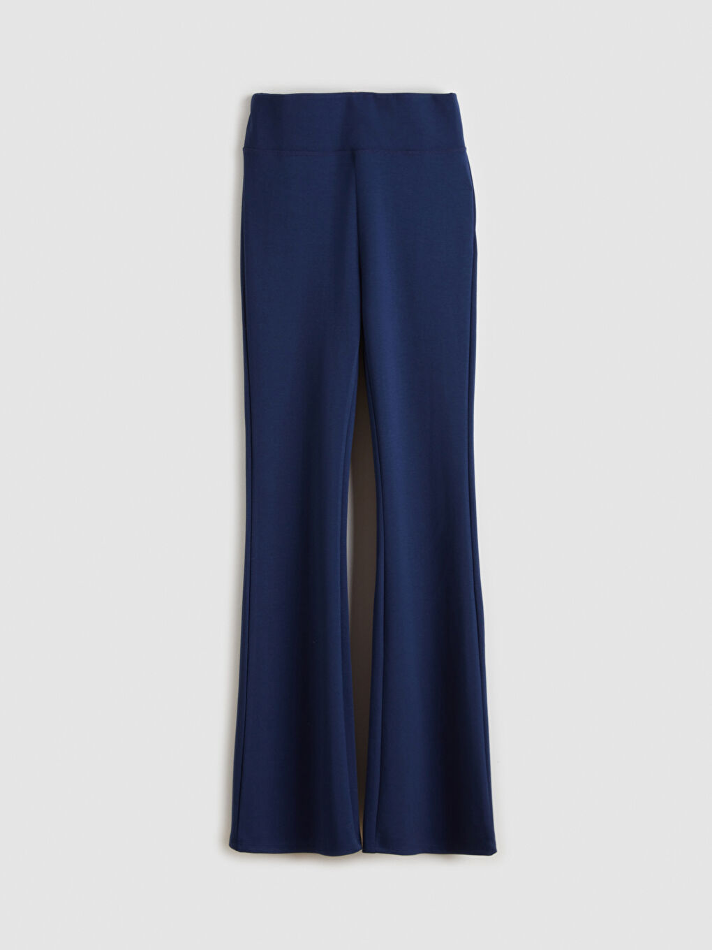 Lacivert Beli Lastikli İspanyol Paça Kadın Eşofman Altı-5