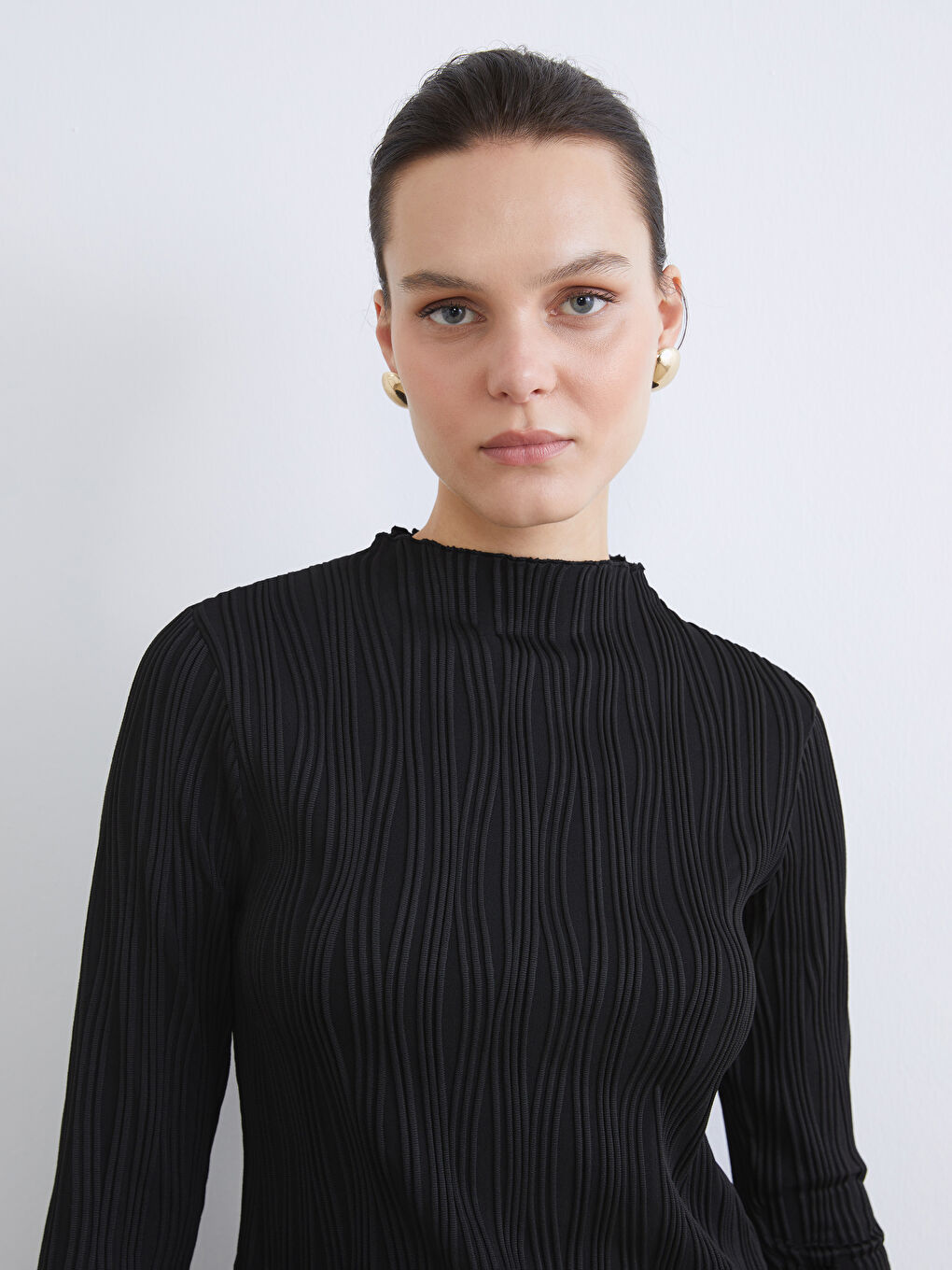 بودي نساء بنسيج بياقة عالية-2