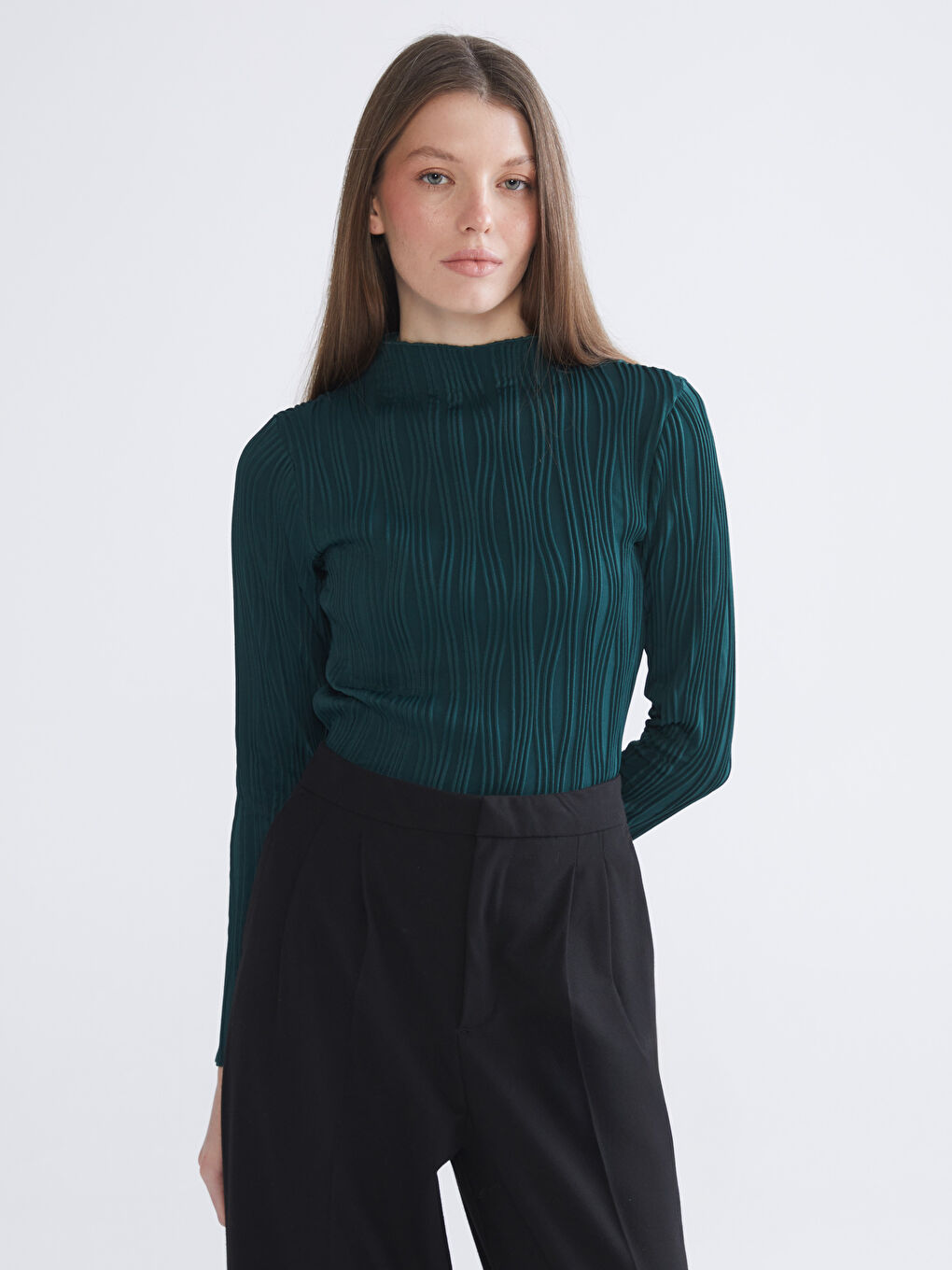 Funnel Neck Textured Women's Body