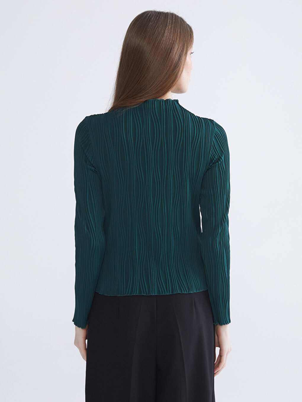 Funnel Neck Textured Women's Body-3