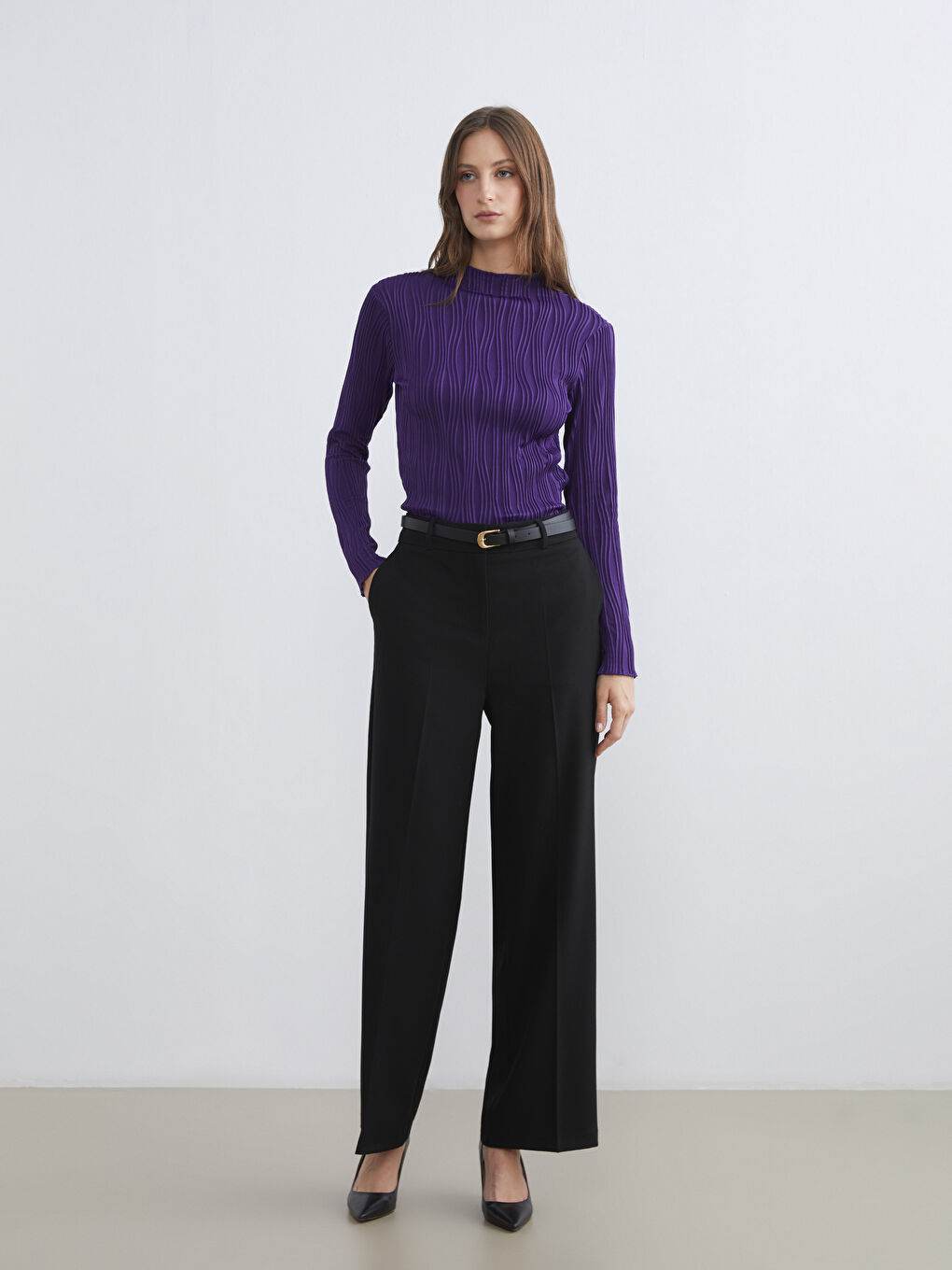 әйелдерге арналған биік жағалы рельефті боди-1