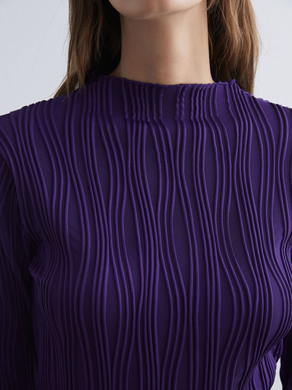 әйелдерге арналған биік жағалы рельефті боди-2