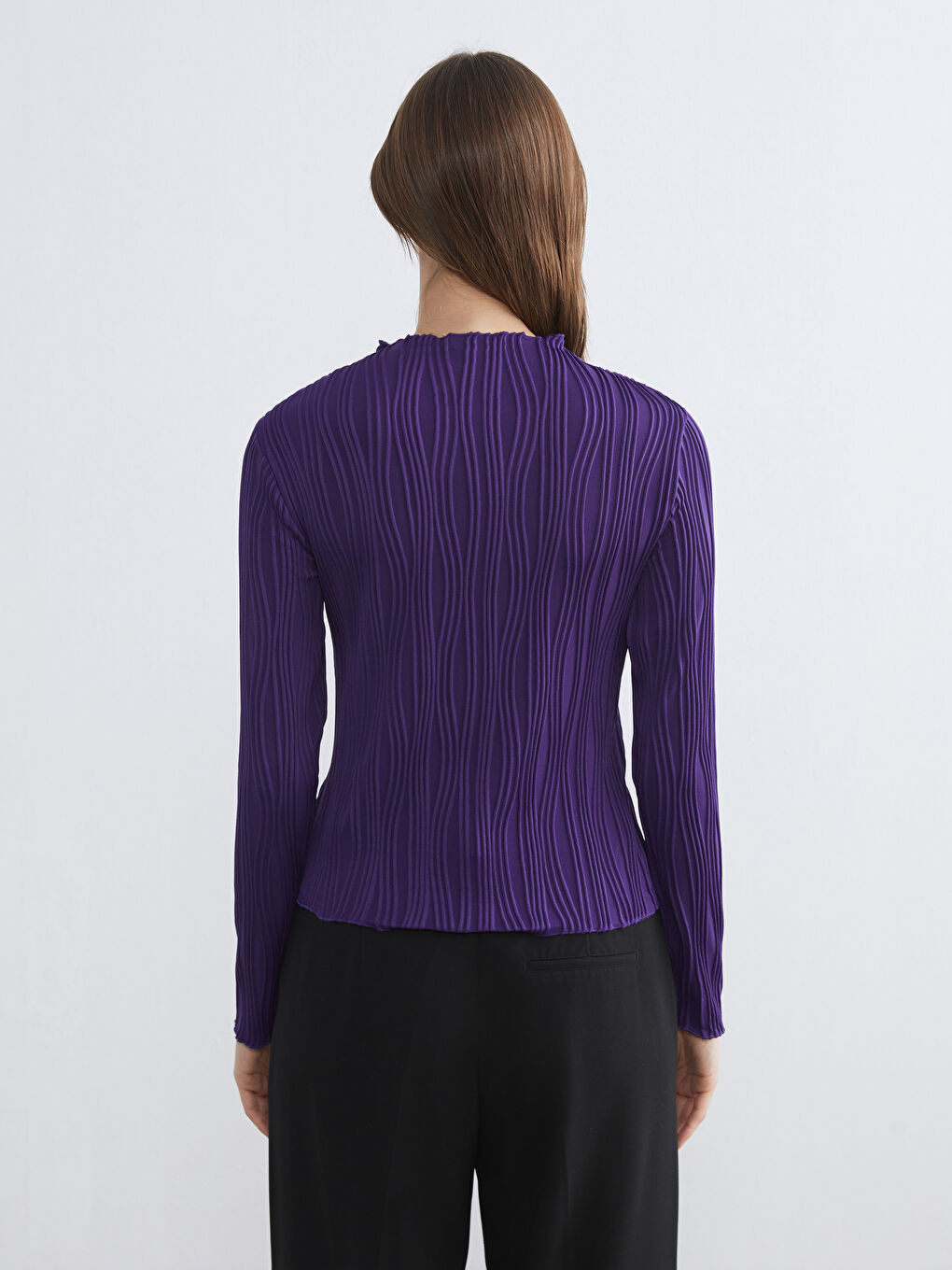 әйелдерге арналған биік жағалы рельефті боди-3