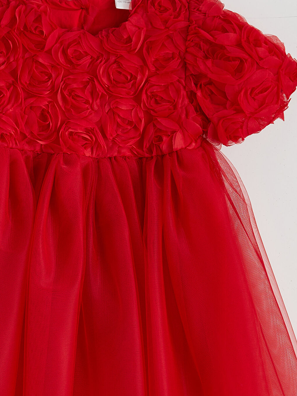 Kırmızı Bisiklet Yaka Kız Çocuk Abiye Elbise-2