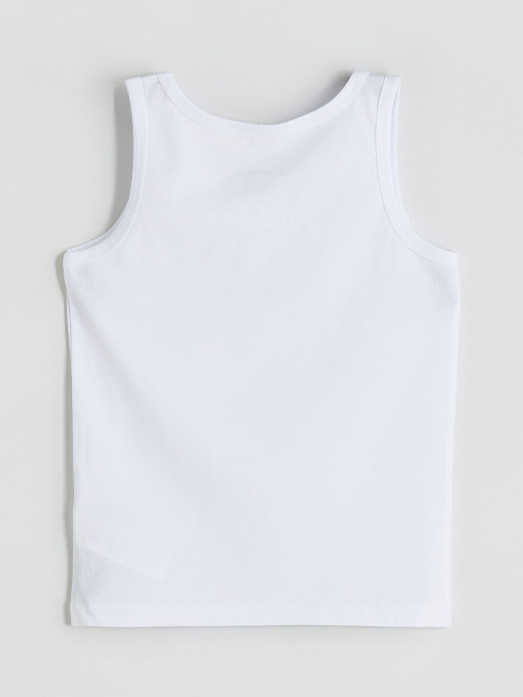 Beyaz Bisiklet Yaka Baskılı Erkek Çocuk Atlet-2