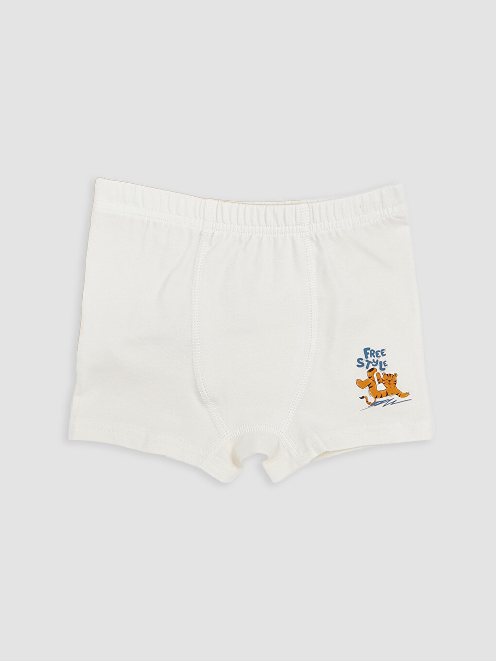 Ekru Beli Lastikli Erkek Çocuk Boxer
