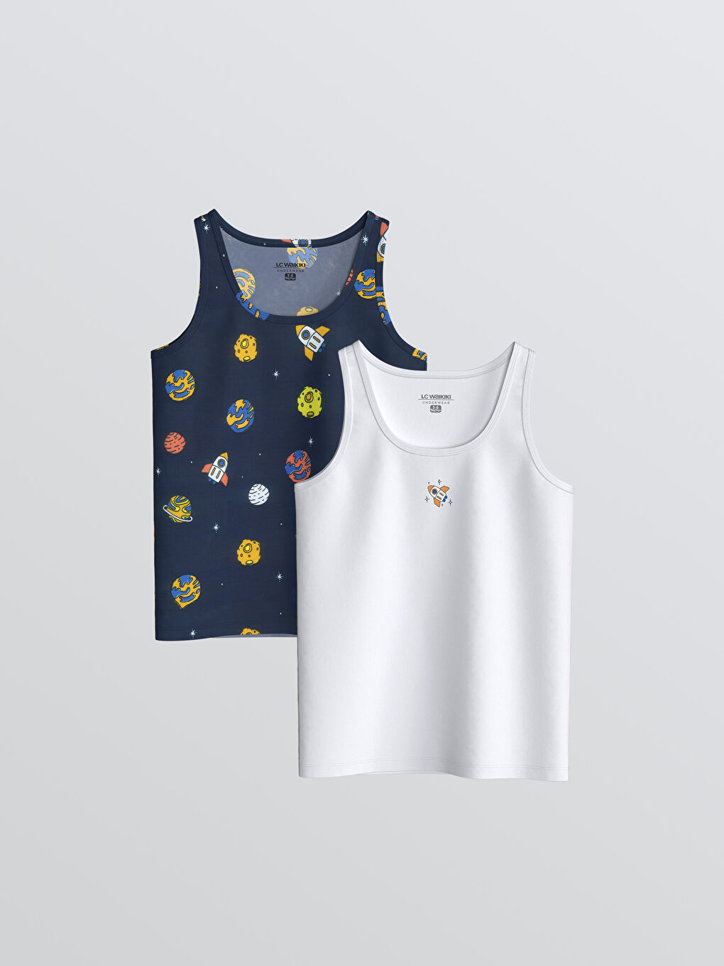 LCW Kids Crew Neck Boys' Vest 2 Pack -W5K902Z1-LSJ