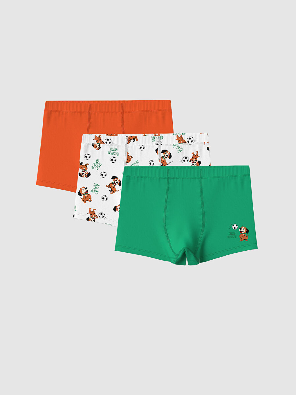 Elasticated Waist Printed Boys' Boxer Trunks 3-packs