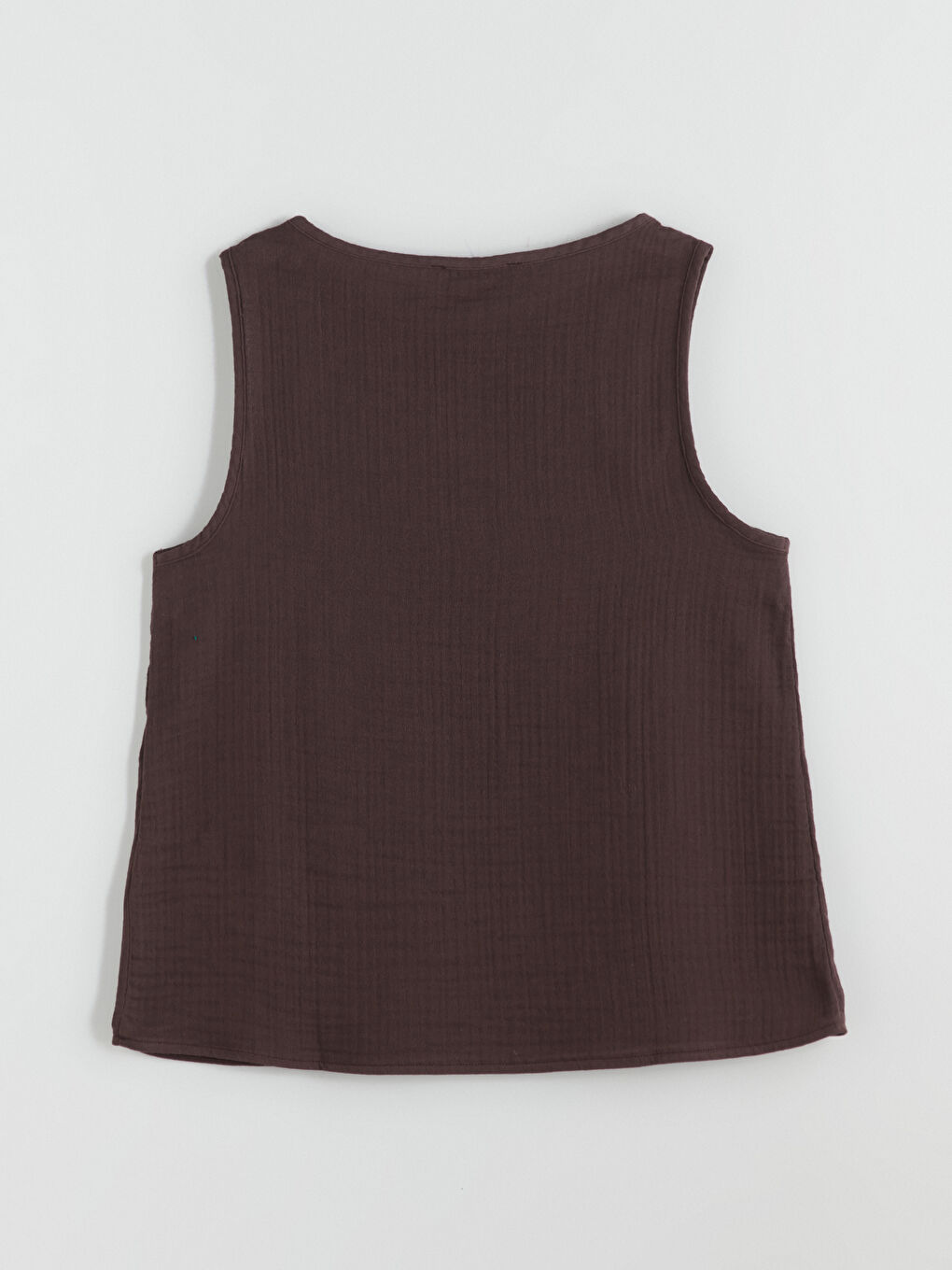 Crew Neck Textured Muslin Blouse-5