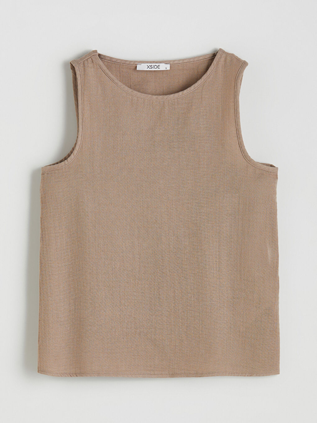 Crew Neck Textured Muslin Blouse-4