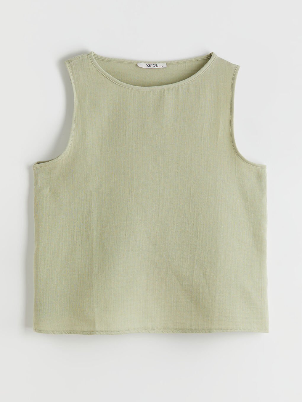 Crew Neck Textured Muslin Blouse-4