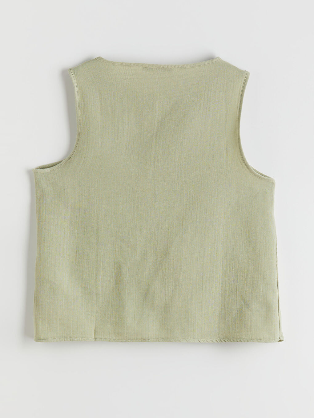 Crew Neck Textured Muslin Blouse-5