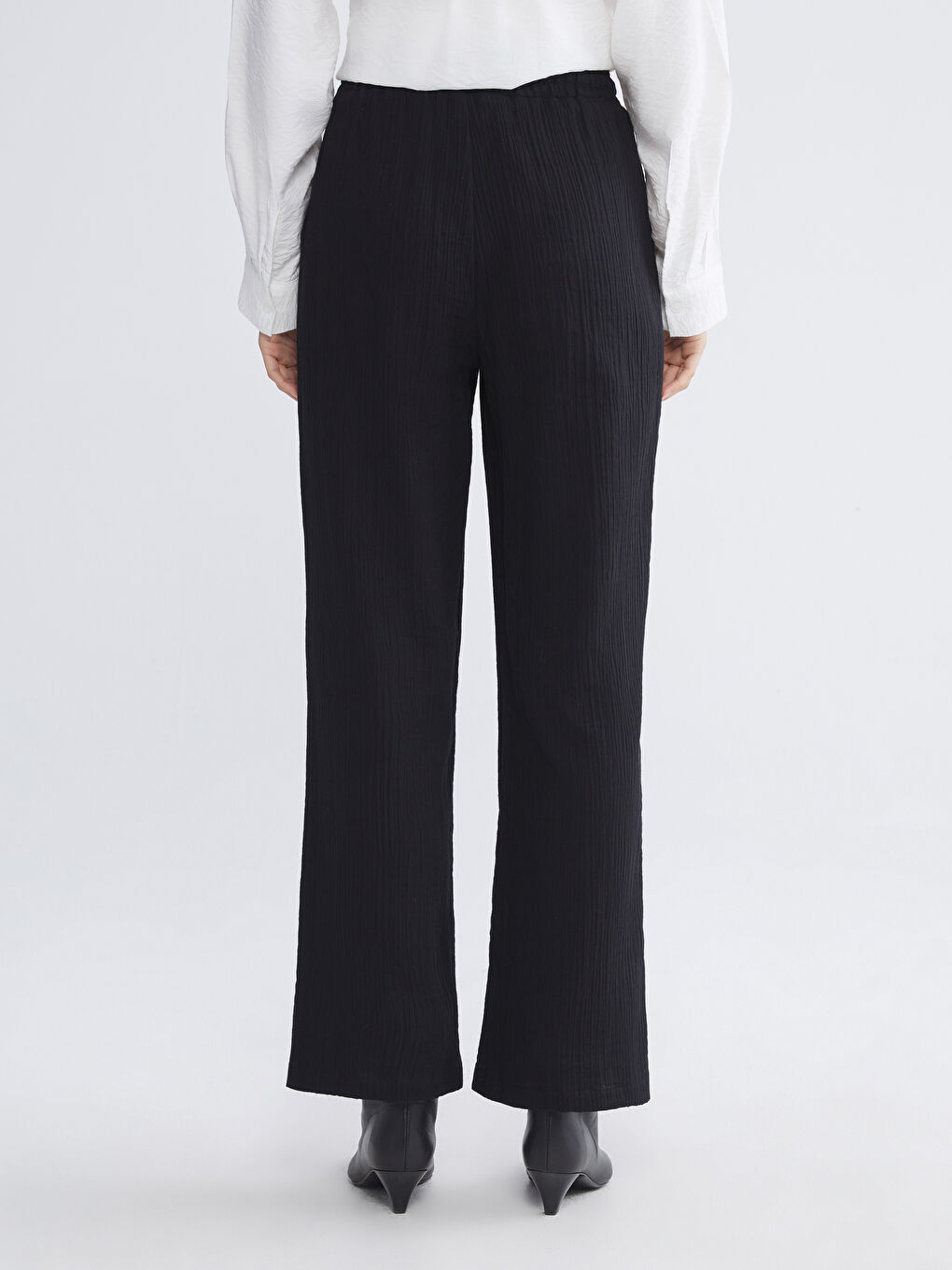 Elastični Struk Teksturirani Muslin Ženski Pantalone-7