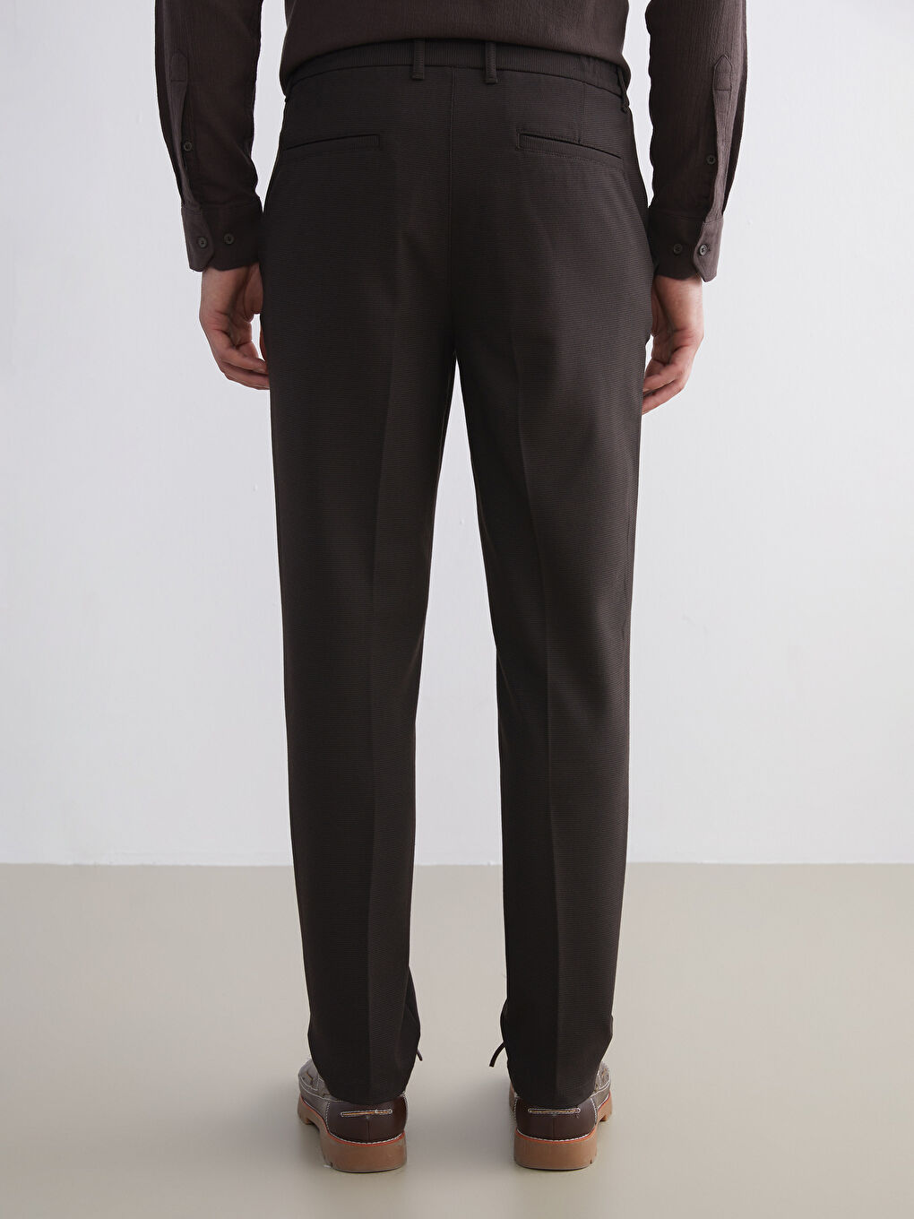 Kahverengi Standart Kalıp Erkek Chino Pantolon-3