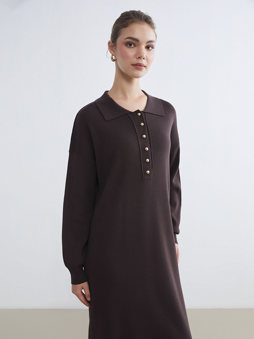 Polo Neck Knitwear Dress