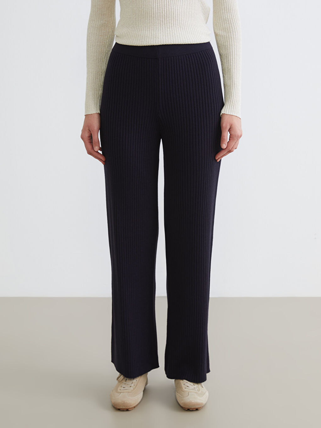 سروال تريكو نسائي بخصر مطاطي-1